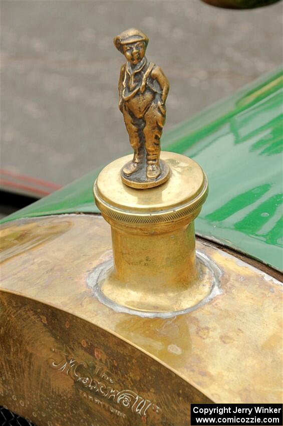 Hood ornament on Westley Peterson's 1911 Maxwell.