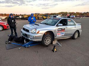 Vivian Campbell / Michael Hordijk Subaru Impreza prior to the start of the event.