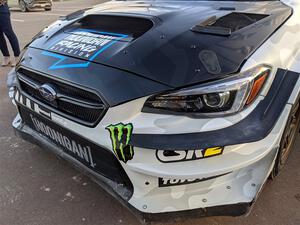 Ken Block / Alex Gelsomino Subaru WRX STi at parc expose early on.