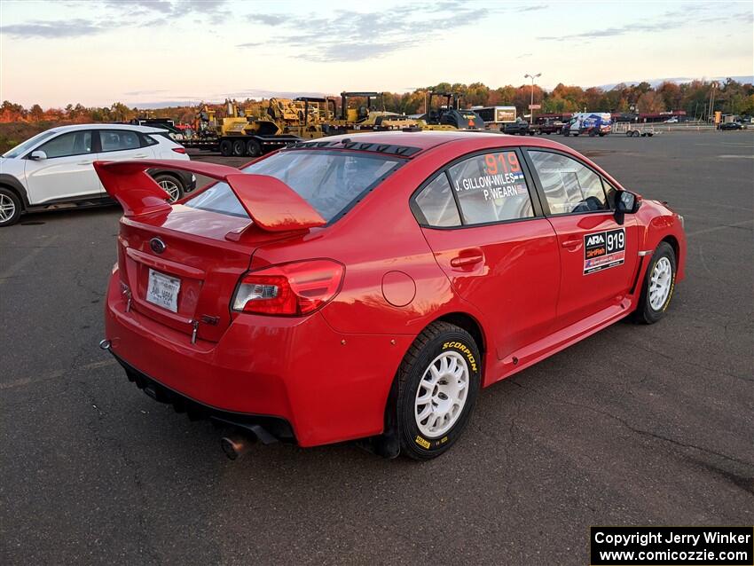 Phil Wearn / Jack Gillow-Wiles Subaru WRX STi prior to the start of the event.