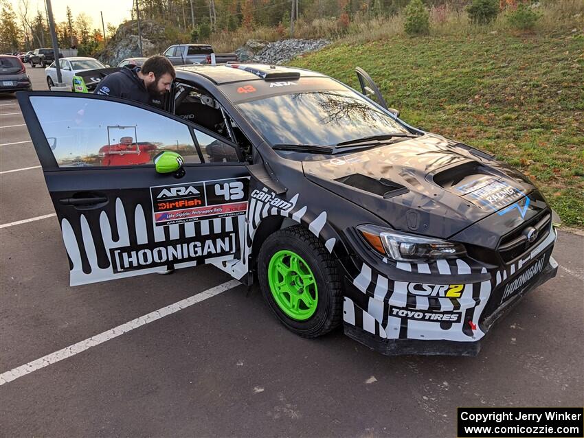 Ken Block / Alex Gelsomino Subaru WRX STi at parc expose early on.