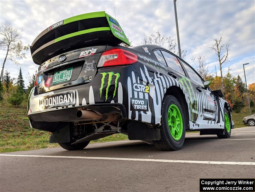 Ken Block / Alex Gelsomino Subaru WRX STi at parc expose early on.