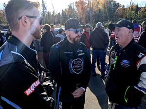 Tim Whitteridge, Kyle Tilley and Paul Rowley converse at parc expose.