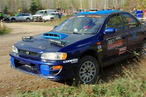 Jimmy Pelizzari / Kate Stevens Subaru Impreza on SS1, Far Point I.