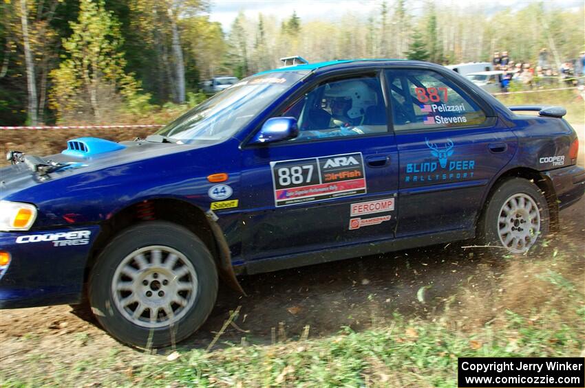 Jimmy Pelizzari / Kate Stevens Subaru Impreza on SS1, Far Point I.