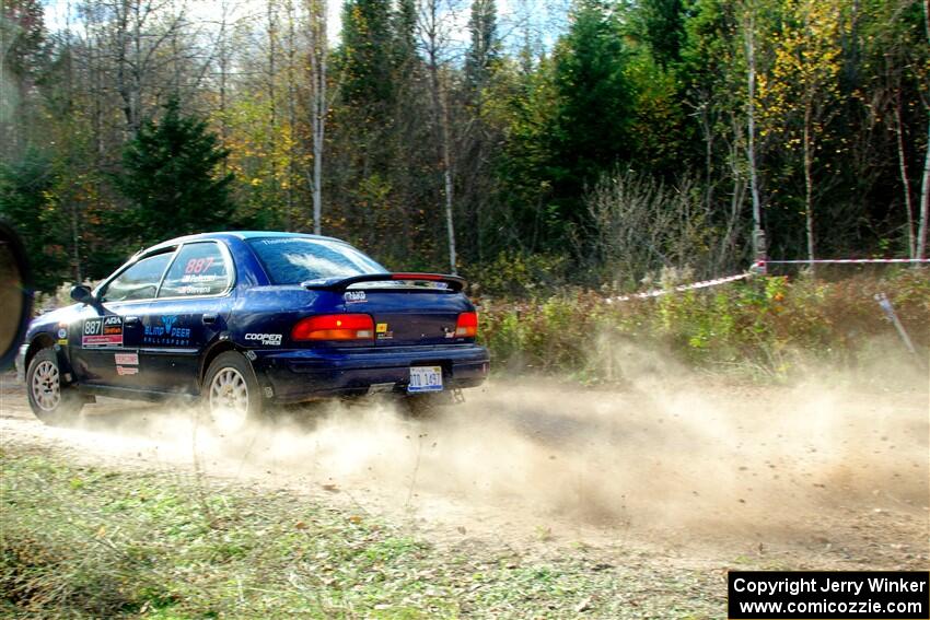 Jimmy Pelizzari / Kate Stevens Subaru Impreza on SS1, Far Point I.