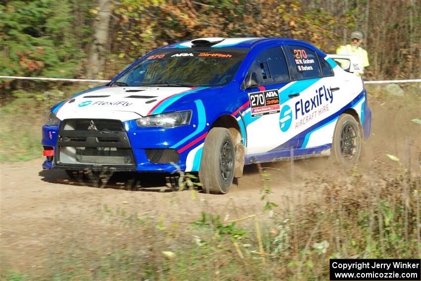 Will Graham / Claudia Barbera-Pullen Mitsubishi Lancer Evo X on SS1, Far Point I.