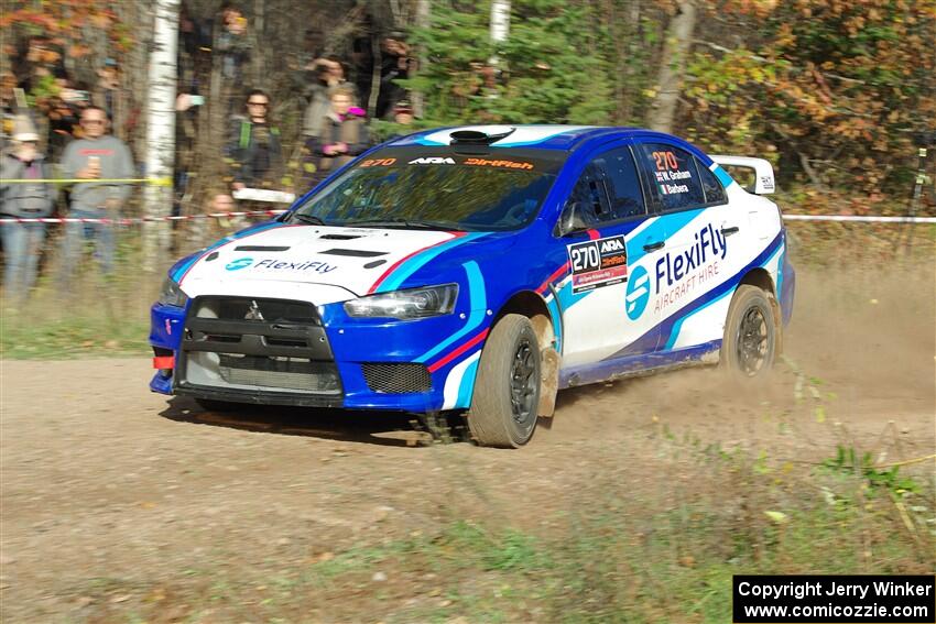 Will Graham / Claudia Barbera-Pullen Mitsubishi Lancer Evo X on SS1, Far Point I.