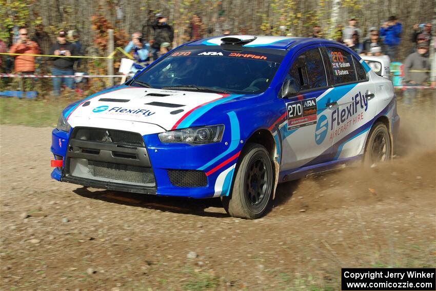 Will Graham / Claudia Barbera-Pullen Mitsubishi Lancer Evo X on SS1, Far Point I.