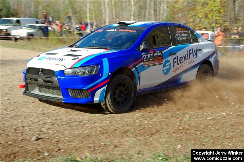 Will Graham / Claudia Barbera-Pullen Mitsubishi Lancer Evo X on SS1, Far Point I.