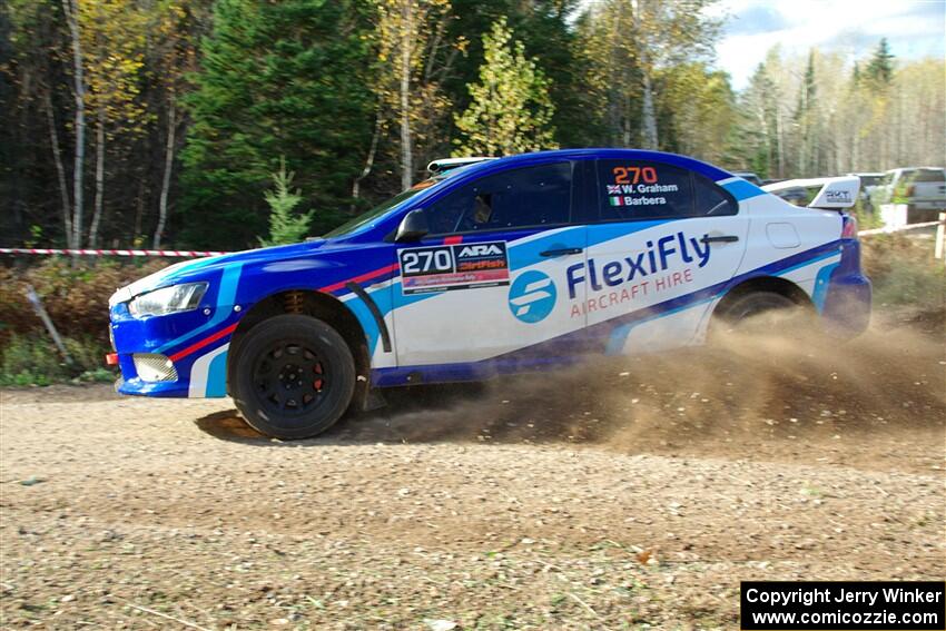 Will Graham / Claudia Barbera-Pullen Mitsubishi Lancer Evo X on SS1, Far Point I.