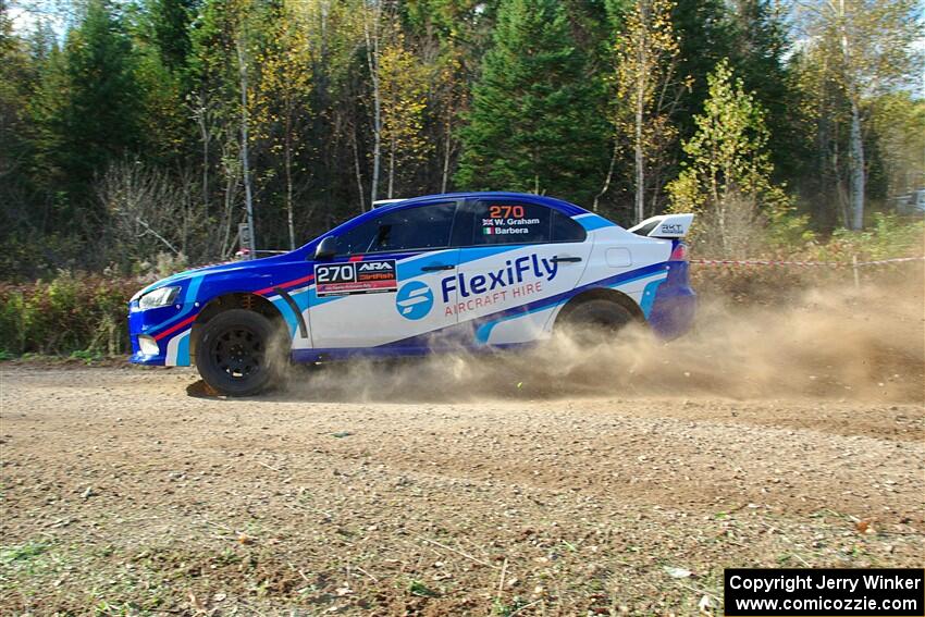 Will Graham / Claudia Barbera-Pullen Mitsubishi Lancer Evo X on SS1, Far Point I.