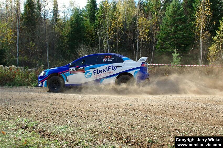 Will Graham / Claudia Barbera-Pullen Mitsubishi Lancer Evo X on SS1, Far Point I.