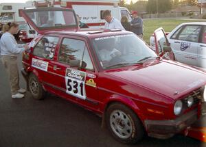 The Al Kintigh / J.B. Niday VW GTI at tech on Friday night.