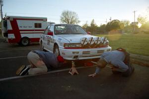 Todd Jarvey / Rich Faber Mitsubishi Galant VR4 goes through tech on Friday night.