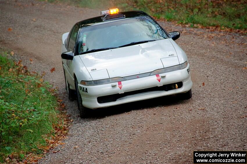 The '0' car, a Mitshibishi Exclipse GSX, on SS3, Bob Lake S-N I.