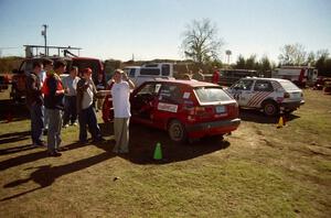 The Al Kintigh / J.B. Niday VW GTI and Doug Davenport / Jeff Burmeister VW GTI at service.