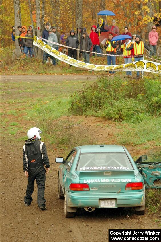 Kyle Turner / Kevin Turner Subaru Impreza comes to a halt on SS9, Silver-Arvon I.