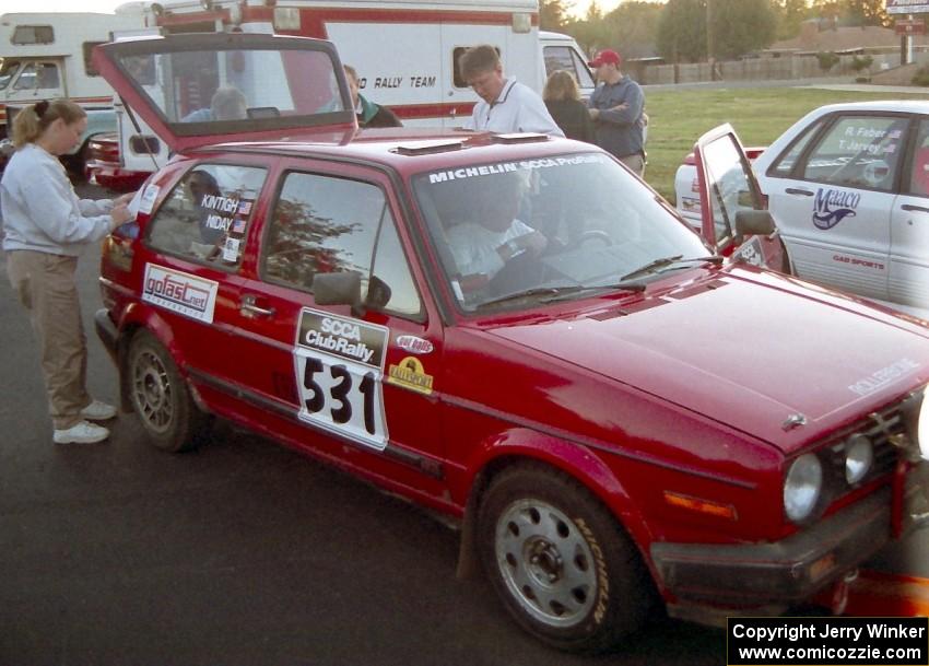 The Al Kintigh / J.B. Niday VW GTI at tech on Friday night.