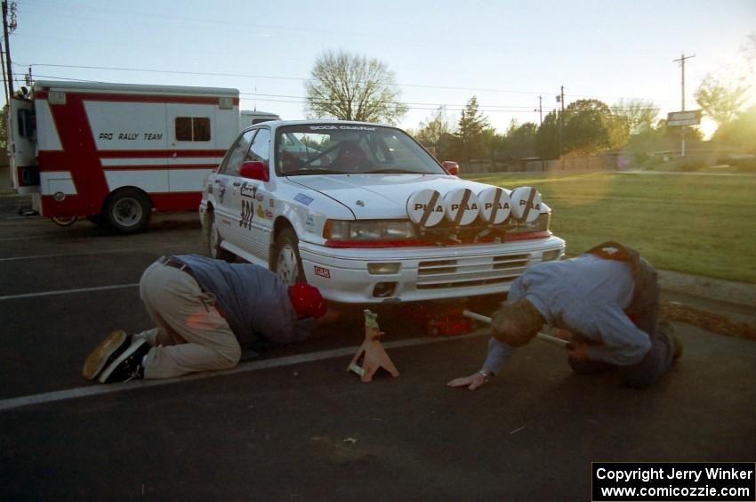 Todd Jarvey / Rich Faber Mitsubishi Galant VR4 goes through tech on Friday night.