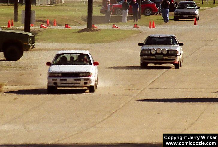 Bob Burtis / Rick Burtis Audi Quattro Coupe gets passed by Todd Jarvey / Rich Faber Mitsubishi Galant VR4.