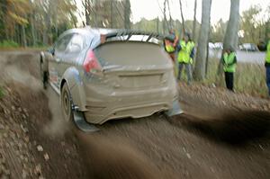 Paul Rowley / Darragh Mullen Ford Fiesta R5 leaves the start of SS15, Marquette Mountain.