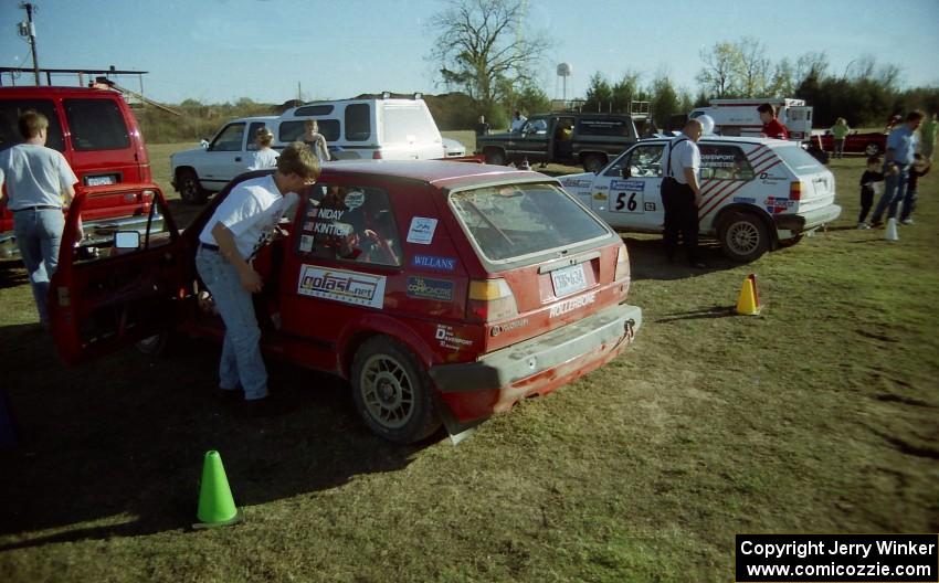 Al Kintigh / J.B. Niday VW GTI and Doug Davenport / Jeff Burmeister VW GTI at service.