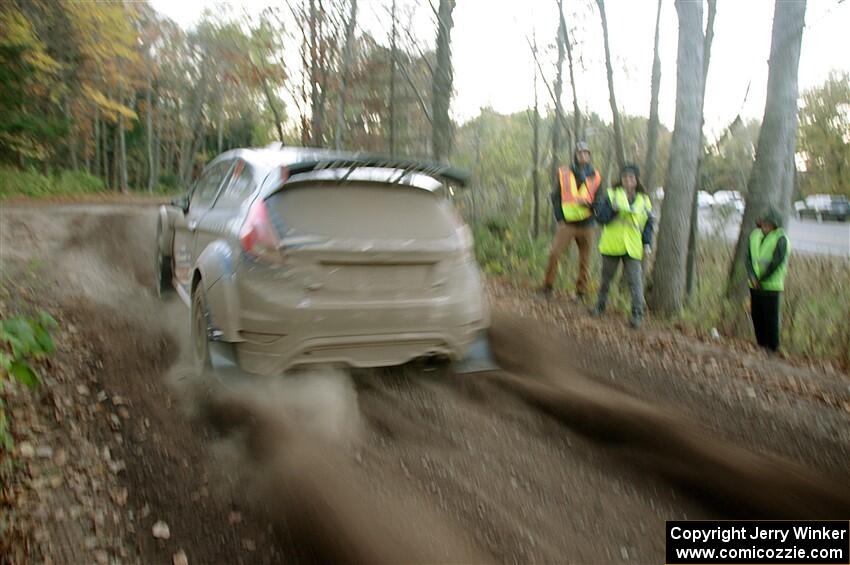 Paul Rowley / Darragh Mullen Ford Fiesta R5 leaves the start of SS15, Marquette Mountain.