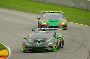 Victor Gomez IV's and Leo Lamelas' Lamborghini Huracán LP 620-2 Super Trofeo EVOs