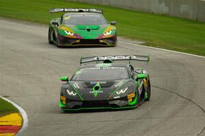 Victor Gomez IV's and Leo Lamelas' Lamborghini Huracán LP 620-2 Super Trofeo EVOs