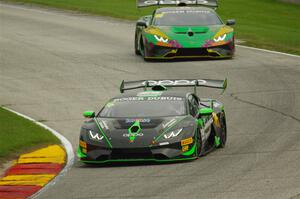 Victor Gomez IV's and Leo Lamelas' Lamborghini Huracán LP 620-2 Super Trofeo EVOs