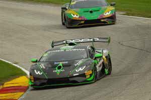 Victor Gomez IV's and Leo Lamelas' Lamborghini Huracán LP 620-2 Super Trofeo EVOs
