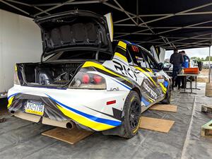 Klim Fedoff / Oscar Romero Mitsubishi Lancer Evo IX before the event.