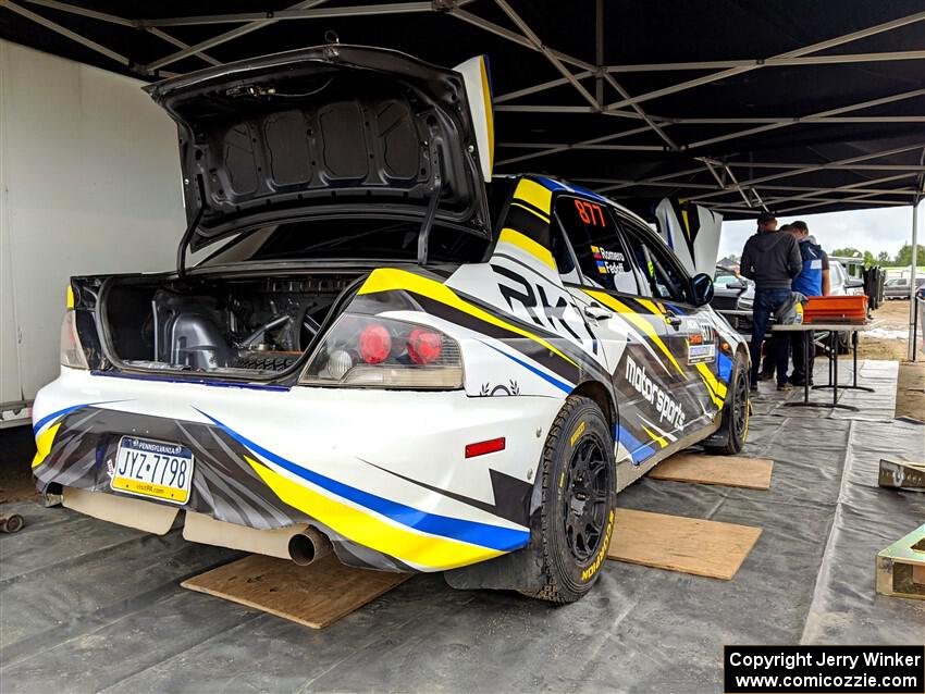 Klim Fedoff / Oscar Romero Mitsubishi Lancer Evo IX before the event.