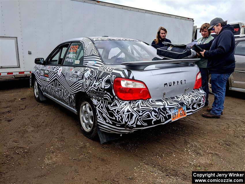 David Peretz / Brandon Panek Subaru Impreza 2.5RS before the event.