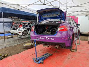 Nick Allen / Stefan Trajkov Ford Fiesta and Phil Wearn / Nicholas Andrew Subaru WRX STi before the event.