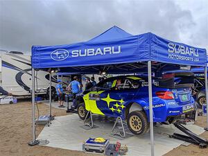 Travis Pastrana / Rhianon Gelsomino Subaru WRX STi before the event.