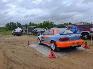 Ryan George / Heather Stieber-George BMW M3 and Tyler Matalas / Dustin Sharkozy Subaru Impreza LX before the event.