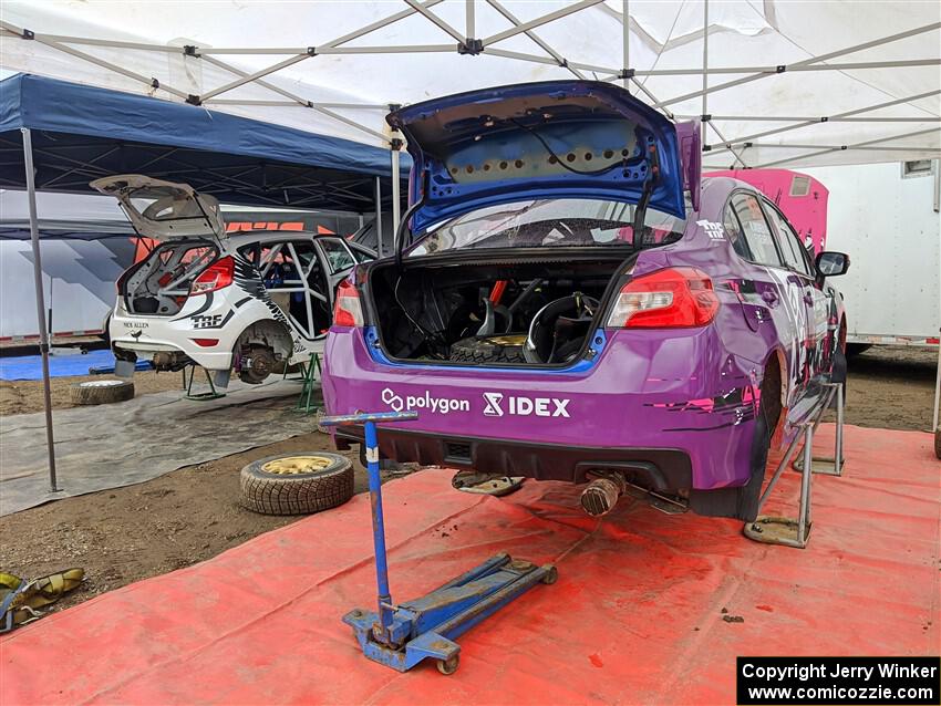 Nick Allen / Stefan Trajkov Ford Fiesta and Phil Wearn / Nicholas Andrew Subaru WRX STi before the event.