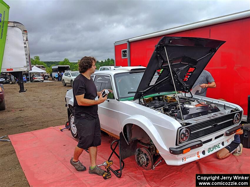 Seamus Burke / Martin Brady Ford Escort Mk II before the event.