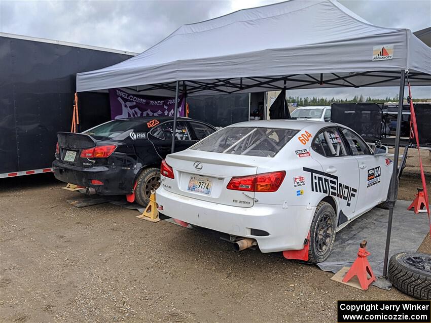 Michael Hooper / Claudia Barbera-Pullen Lexus IS350 and Nathan Odle / Elliot Odle Lexus IS250 before the event.