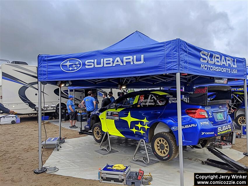 Travis Pastrana / Rhianon Gelsomino Subaru WRX STi before the event.