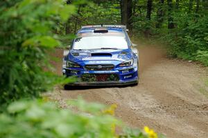 Travis Pastrana / Rhianon Gelsomino Subaru WRX STi on SS1, Crossroads I.