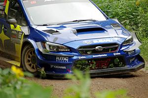 Travis Pastrana / Rhianon Gelsomino Subaru WRX STi on SS1, Crossroads I.