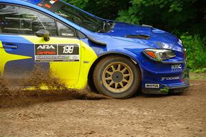 Travis Pastrana / Rhianon Gelsomino Subaru WRX STi on SS1, Crossroads I.