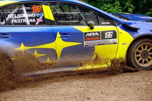 Travis Pastrana / Rhianon Gelsomino Subaru WRX STi on SS1, Crossroads I.