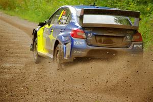 Travis Pastrana / Rhianon Gelsomino Subaru WRX STi on SS1, Crossroads I.