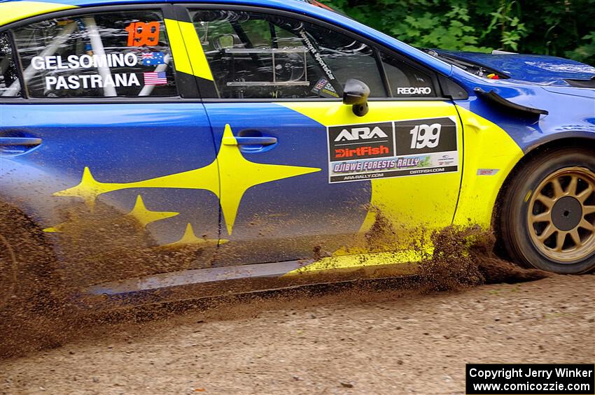 Travis Pastrana / Rhianon Gelsomino Subaru WRX STi on SS1, Crossroads I.