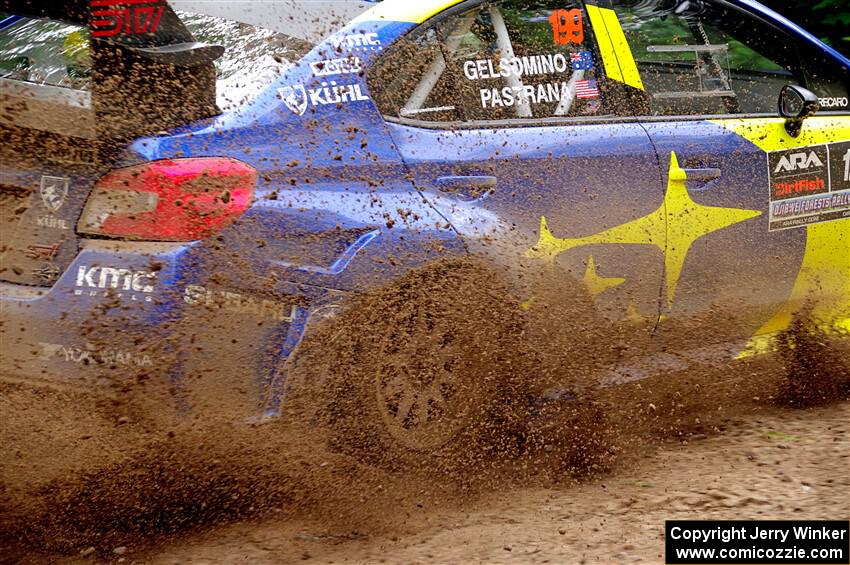 Travis Pastrana / Rhianon Gelsomino Subaru WRX STi on SS1, Crossroads I.