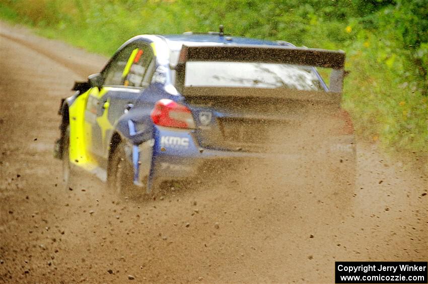 Travis Pastrana / Rhianon Gelsomino Subaru WRX STi on SS1, Crossroads I.